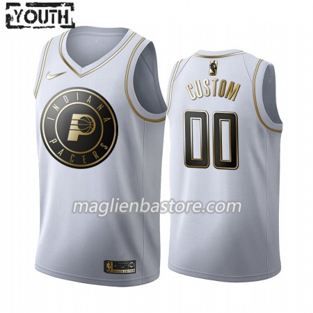 Maglia NBA Indiana Pacers Personalizzate Nike 2019-20 Bianco Golden Edition Swingman - Bambino